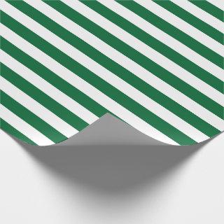 Hunter Green and White Stripes Pattern