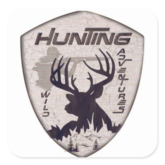 Hunting adventures square sticker