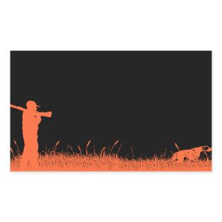 Hunting Dogs Graphic Orange Pointing Dog Hunter  Rectangular Sticker