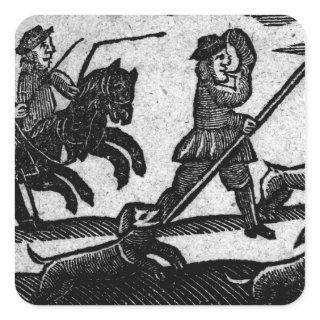 Hunting Scene, 'A Book of Roxburghe Ballads' Square Sticker