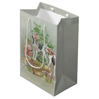 Hunting with hounds     medium gift bag