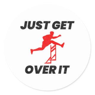 Hurdles Hurdling Hurdler Running Runner Athletes Classic Round Sticker