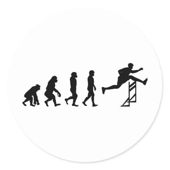 Hurdles Hurdling Hurdler Running Runner Evolution Classic Round Sticker