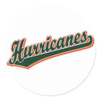 Hurricanes in Green and Orange Classic Round Sticker