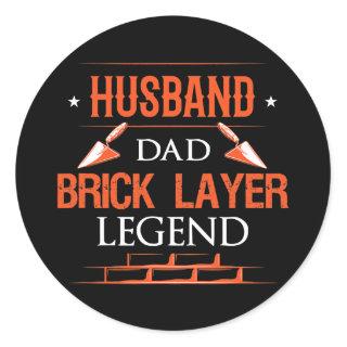 Husband dad bricklayer legend brickmason masonry  classic round sticker
