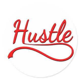 Hustle Typography Art Classic Round Sticker