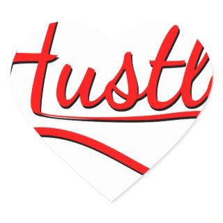 Hustle Typography Art Heart Sticker