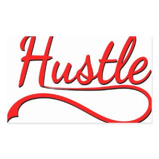 Hustle Typography Art Rectangular Sticker