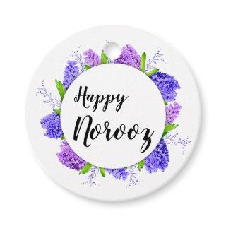 Hyacinth Wreath Purple Happy Norooz New Year Gift Favor Tags