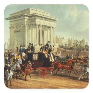 Hyde Park Corner, after James Pollard Square Sticker