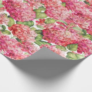 Hydrangea Floral Coral Pink Pattern