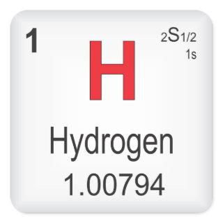 Hydrogen Individual Element of the Periodic Table Square Sticker