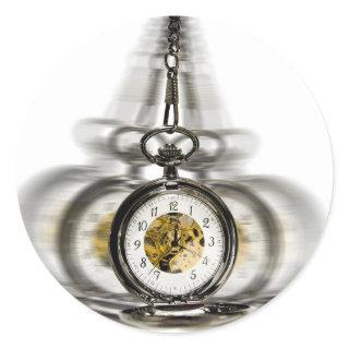 Hypnosis Spinning Clock Classic Round Sticker