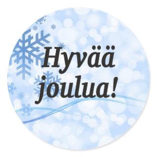 Hyvää joulua! Merry Christmas in Finnish bf Classic Round Sticker