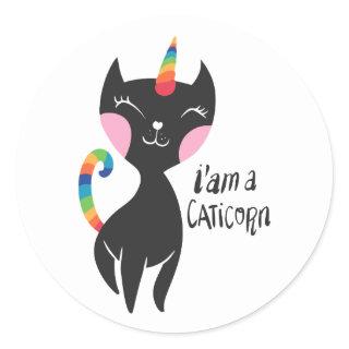 I am a unicorn - Choose background color Classic Round Sticker