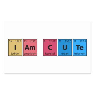 I am Cute Periodic Table Rectangular Sticker