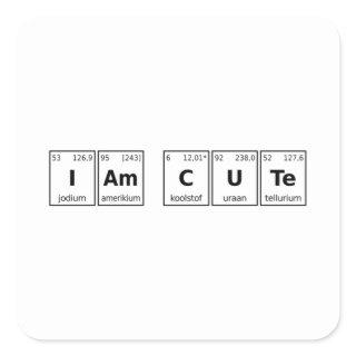 I am Cute Periodic Table Square Sticker