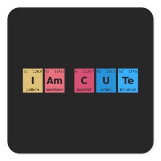 I am Cute Periodic Table Square Sticker