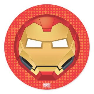 "I Am Iron Man" Emoji Classic Round Sticker