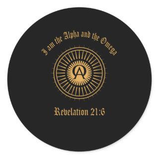 I Am The Alpha And Omega Revelation Bible Proverbs Classic Round Sticker