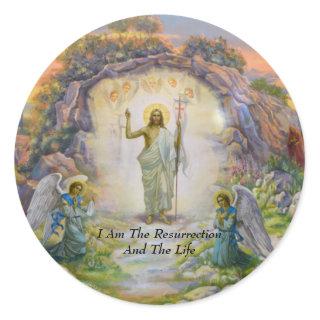 I Am The Resurrection And The Life  Classic Round Sticker