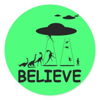 I believe in aliens classic round sticker