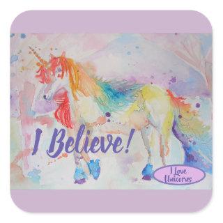 I Believe In Unicorns Rainbow Cute Girls Sticker