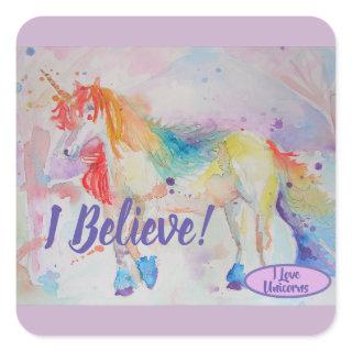 I Believe In Unicorns Rainbow Cute Girls Sticker