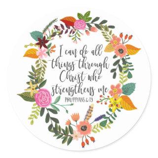 I can do all things through Christ Philippians Classic Round Sticker