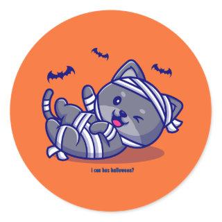 I Can Has Halloween? Classic Round Sticker