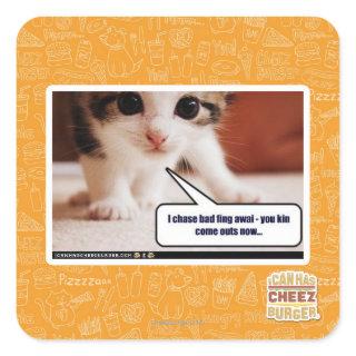 I chase bad fing awai square sticker