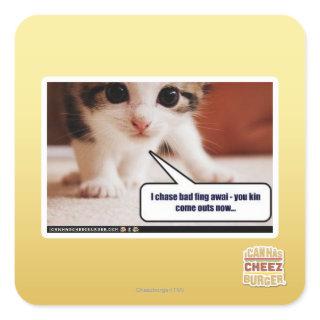 I chase bad fing awai square sticker