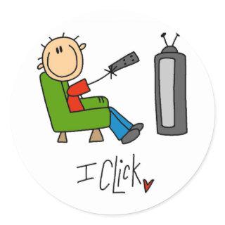 I Click T-shirts and Gifts Classic Round Sticker