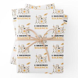 I Destroy Silence Funny Drummer  Sheets