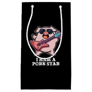 I Ham A Pork Star Funny Rock Star Pig Pun Dark BG Small Gift Bag