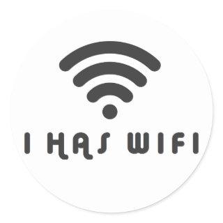 I HAS WIFI INTERNET CLASSIC ROUND STICKER
