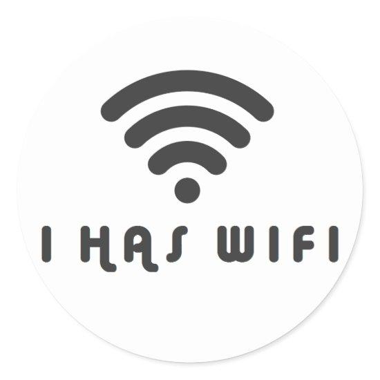 I HAS WIFI INTERNET CLASSIC ROUND STICKER