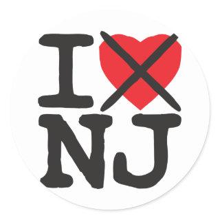 I Hate NJ - New Jersey Classic Round Sticker