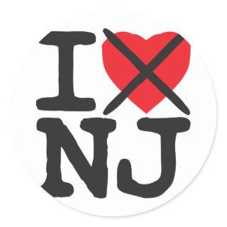 I Hate NJ - New Jersey Classic Round Sticker