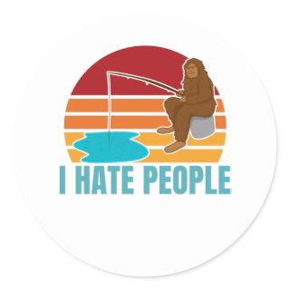 I Hate People Shirt Funny Bigfoot Classic Round Sticker