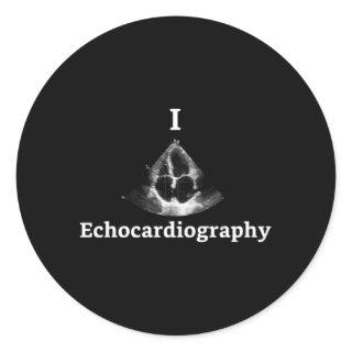 I He Echocardiography Echocardiography Tech Classic Round Sticker
