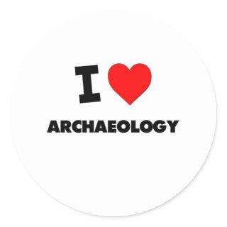 I Heart Archaeology Classic Round Sticker