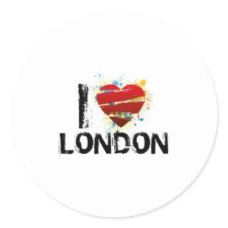 I heart classic round sticker