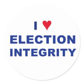 I Heart Election Integrity Classic Round Sticker
