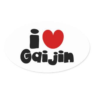 i heart Gaijin Oval Sticker