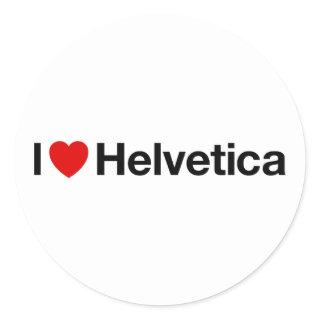 I heart Helvetica Classic Round Sticker