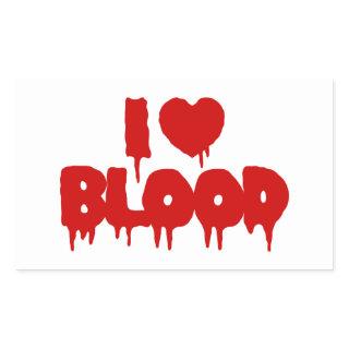 I HEART [LOVE] BLOOD RECTANGULAR STICKER