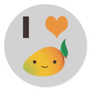 I Heart Mango Classic Round Sticker