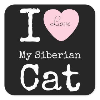 I Heart My Siberian Cat Sticker