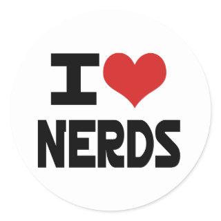 I heart Nerds Classic Round Sticker